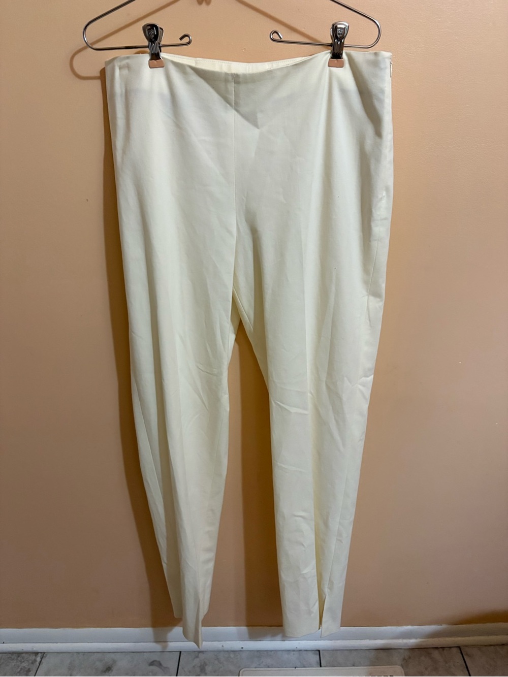 Brunello Cucinelli white cotton trouser dress pants